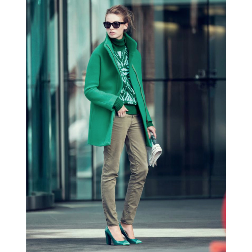 J. Crew Green Cocoon Stadium Cloth Nello Gori Coat